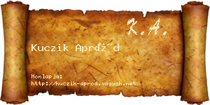 Kuczik Apród névjegykártya